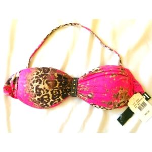 Despi Bikini Top Pink Guadaloupe Small  New MenWomenStyles Animal Print Women